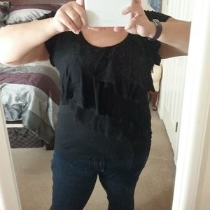 Black Ruffle tee